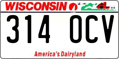 WI license plate 314OCV