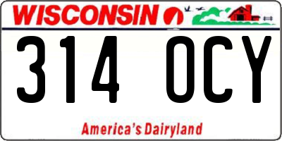 WI license plate 314OCY