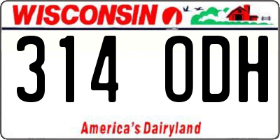 WI license plate 314ODH