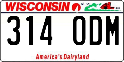 WI license plate 314ODM