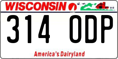 WI license plate 314ODP
