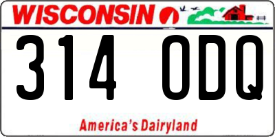 WI license plate 314ODQ