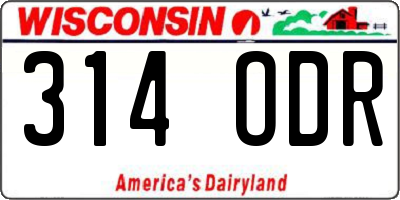 WI license plate 314ODR