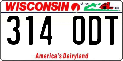 WI license plate 314ODT