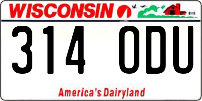 WI license plate 314ODU