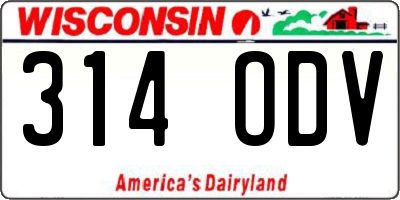 WI license plate 314ODV