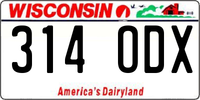 WI license plate 314ODX