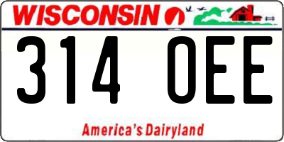 WI license plate 314OEE
