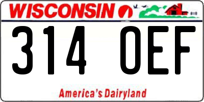 WI license plate 314OEF