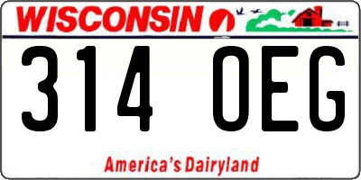 WI license plate 314OEG