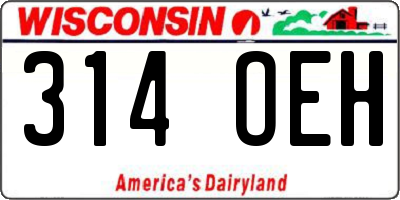 WI license plate 314OEH