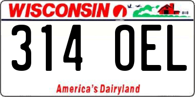 WI license plate 314OEL
