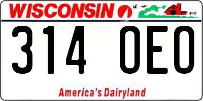 WI license plate 314OEO