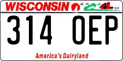 WI license plate 314OEP