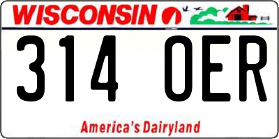 WI license plate 314OER