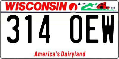 WI license plate 314OEW