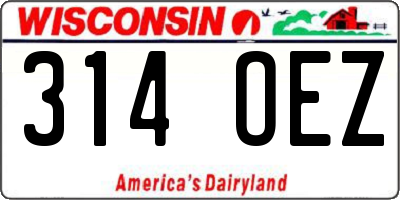 WI license plate 314OEZ
