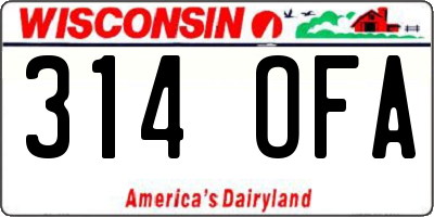 WI license plate 314OFA