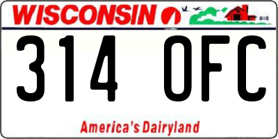 WI license plate 314OFC