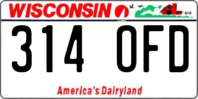 WI license plate 314OFD