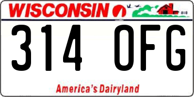 WI license plate 314OFG