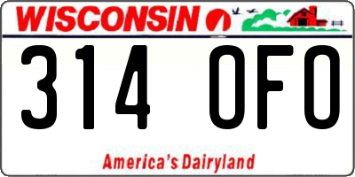 WI license plate 314OFO