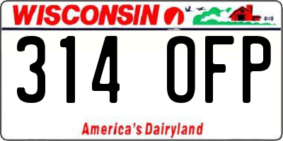 WI license plate 314OFP