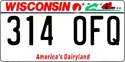 WI license plate 314OFQ