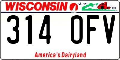 WI license plate 314OFV