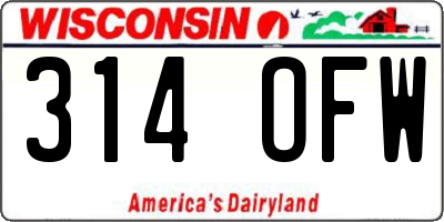 WI license plate 314OFW