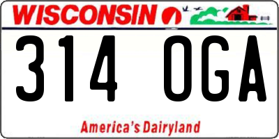WI license plate 314OGA