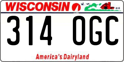 WI license plate 314OGC