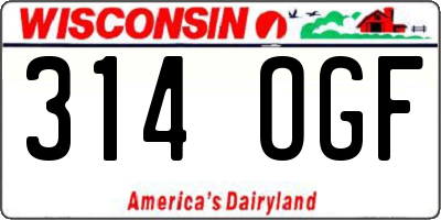 WI license plate 314OGF