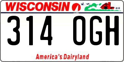 WI license plate 314OGH