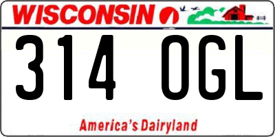 WI license plate 314OGL