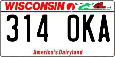 WI license plate 314OKA