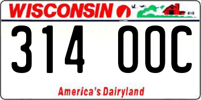 WI license plate 314OOC