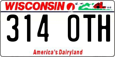 WI license plate 314OTH