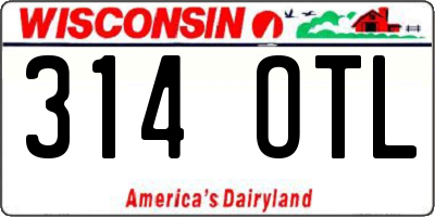 WI license plate 314OTL