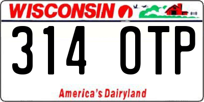 WI license plate 314OTP