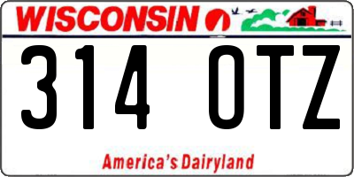WI license plate 314OTZ