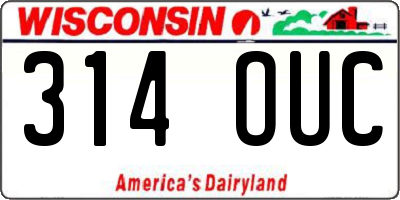 WI license plate 314OUC