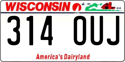 WI license plate 314OUJ
