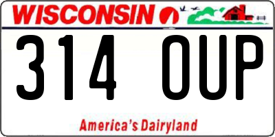 WI license plate 314OUP