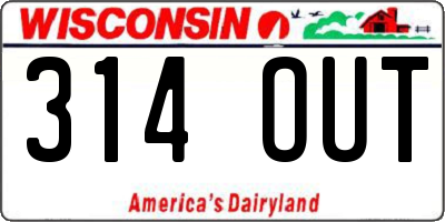 WI license plate 314OUT