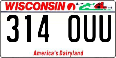 WI license plate 314OUU