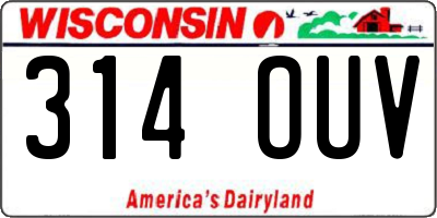 WI license plate 314OUV