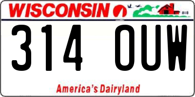 WI license plate 314OUW