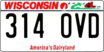 WI license plate 314OVD