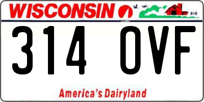 WI license plate 314OVF
